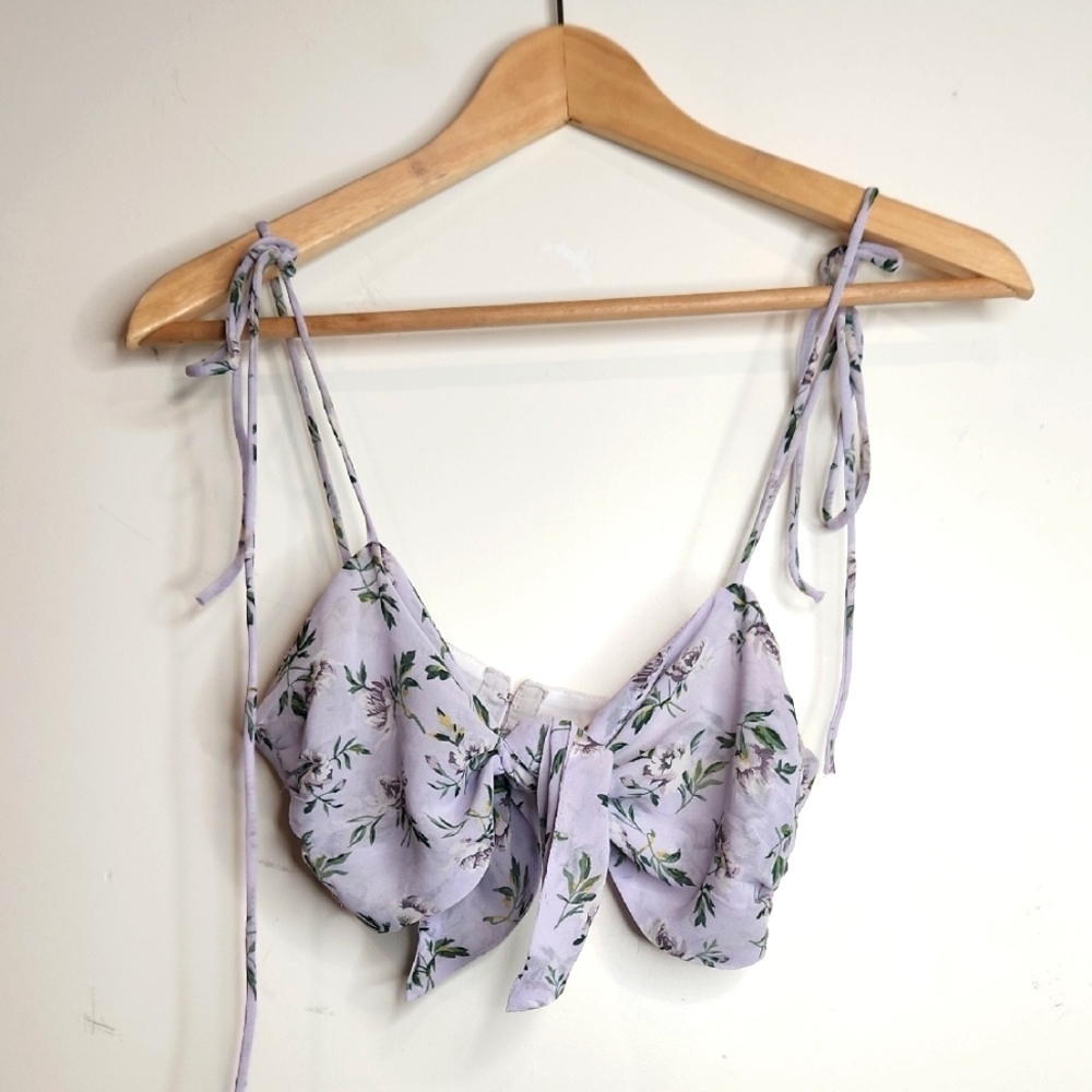 Floral Tie-Strap Crop Top